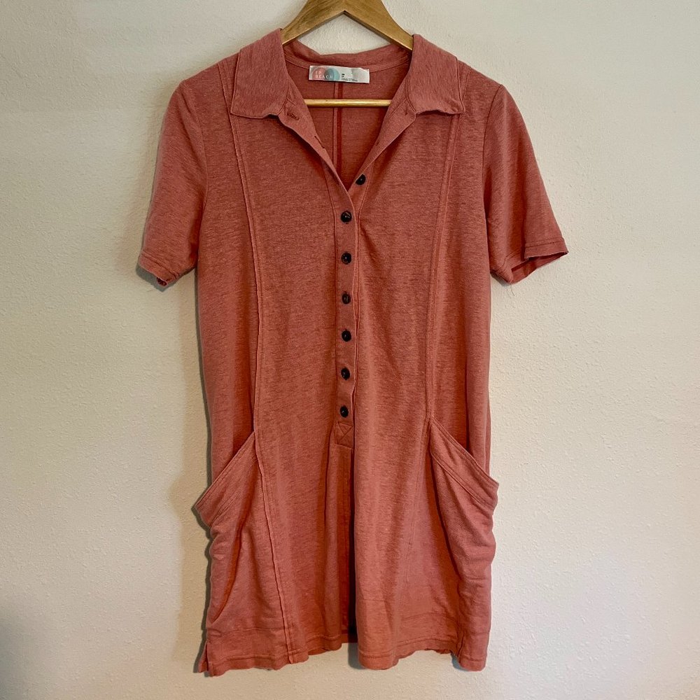 Free People Beach Coral Shirt Dress
